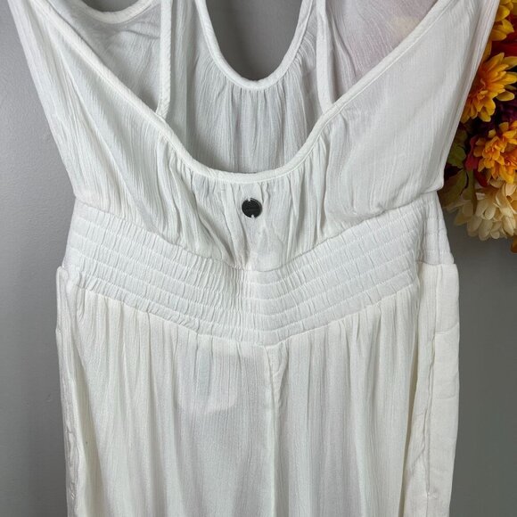 prAna Womens Fernie Wide Leg Coverup Jumpsuit MEDIUM in White - Picture 4 of 10